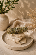 Load image into Gallery viewer, Egyptian wild cedar smudge stick from Saint Catherine, Sinai on a natural surface — ethically harvested for grounding, protection and spiritual cleansing rituals