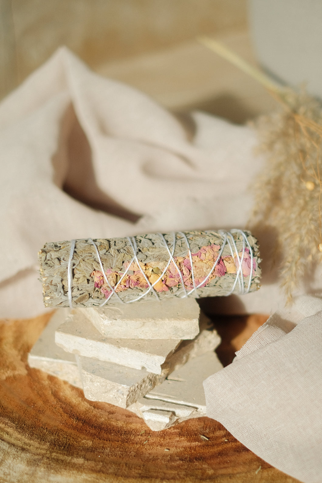 Sage rose smudge stick